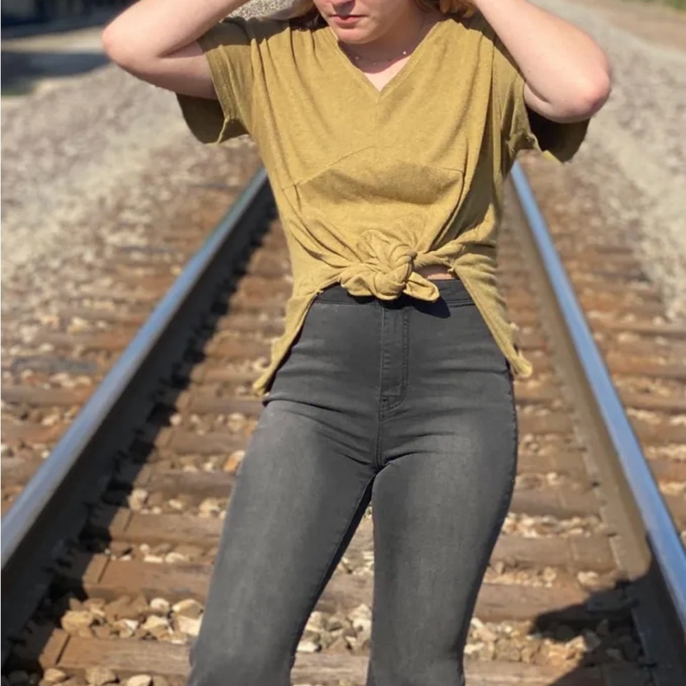 Urban Outfitters Olive Green Knit Top